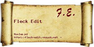 Fleck Edit névjegykártya
